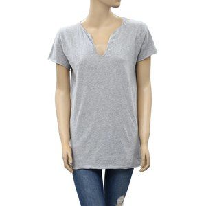 Zadig & Voltaire Tunisien MC Solid T-Shirt Tunic Tee Top Cotton Gray XS